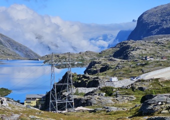 Mountain landscape next to dam