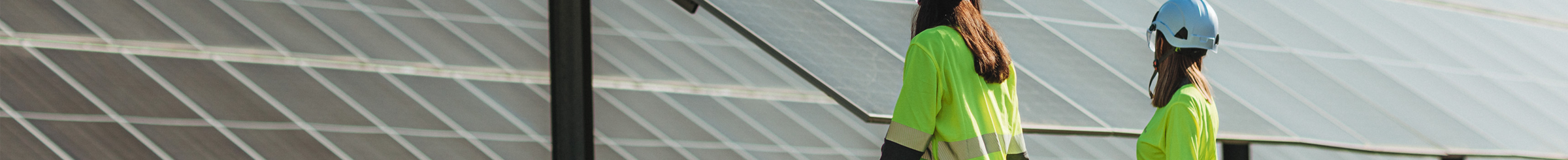 Two employees walking around at Lange Runde solar park