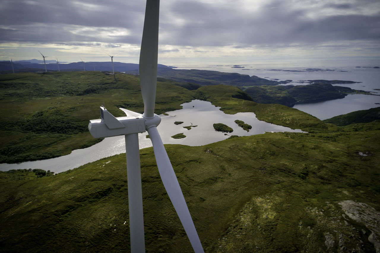 Roan wind farm, one of the wind parks included in Fosen Vind. 