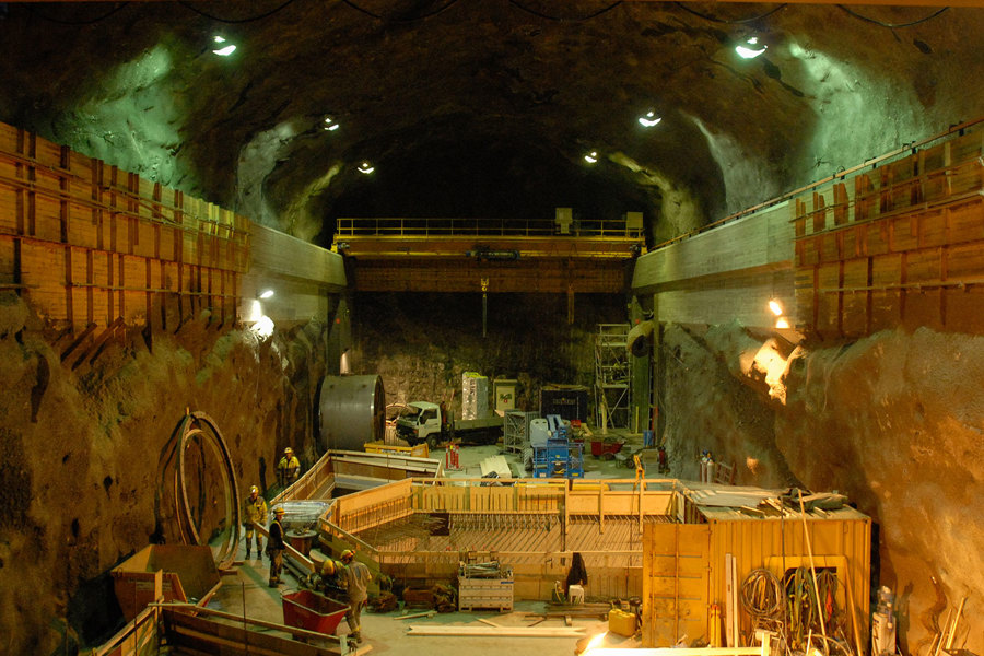 From the construction of the machine room inside the mountain