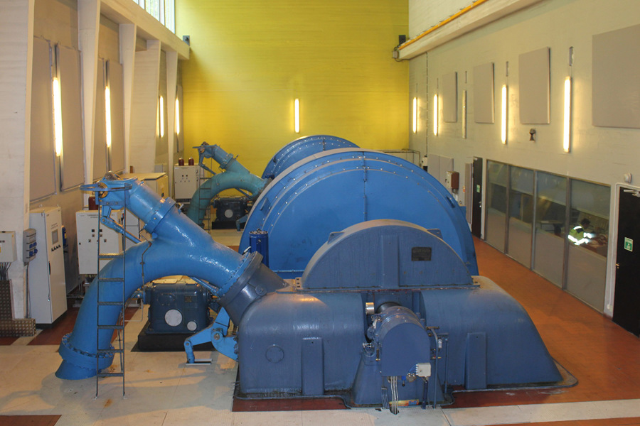 Machine room at Mågeli power plant