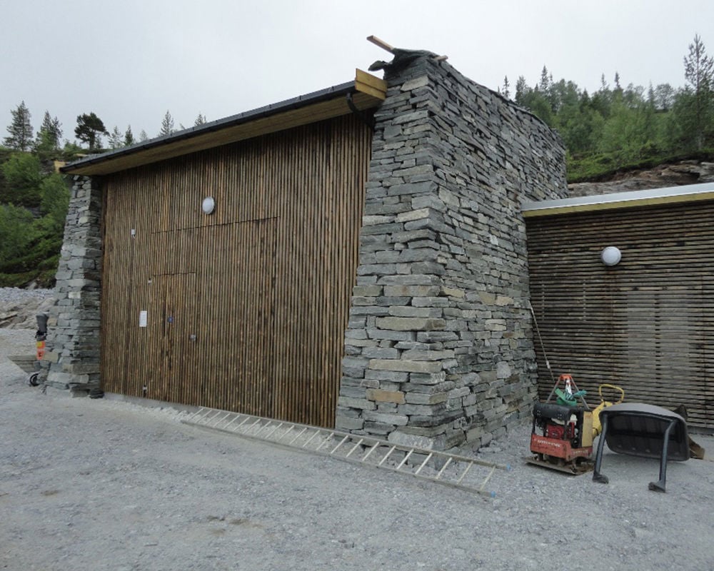 Mofjell mini power plant is located in a building constructed of natural materials