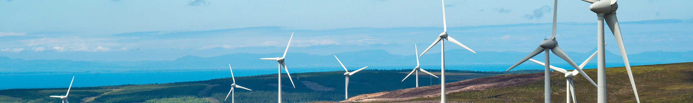 Wind farm in hilly landscape