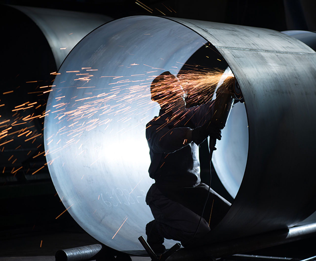 Man working with steel