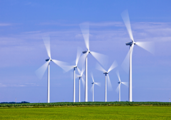 Several turbines in Avangrid’s 300 MW Streator Cayuga Ridge South Wind Farm in Illinois