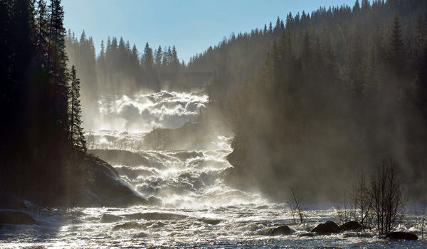 Waterfall in R&oslash;ss&aring;ga river