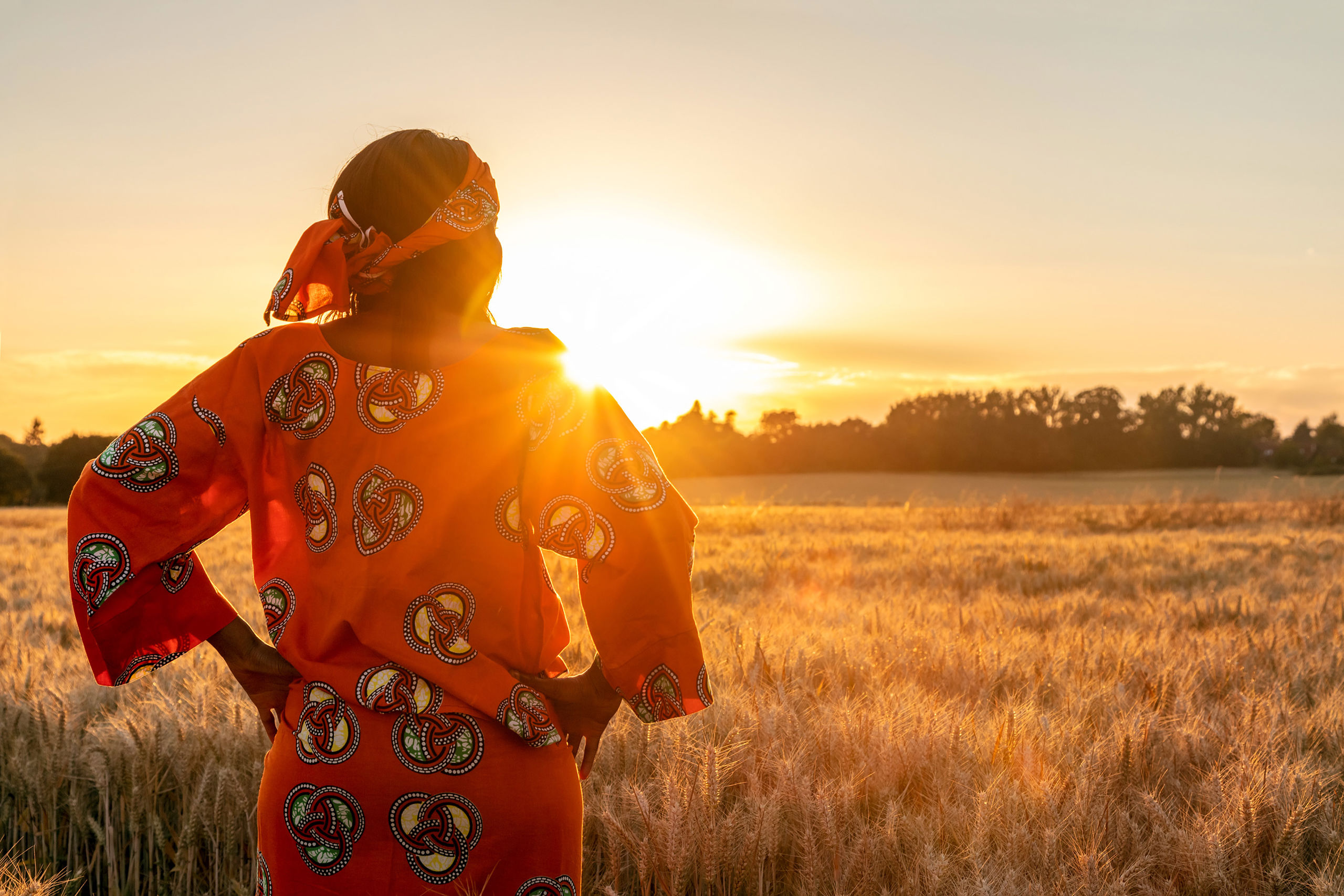 Woman looking at the sun