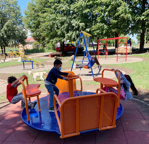 Children playing in a park