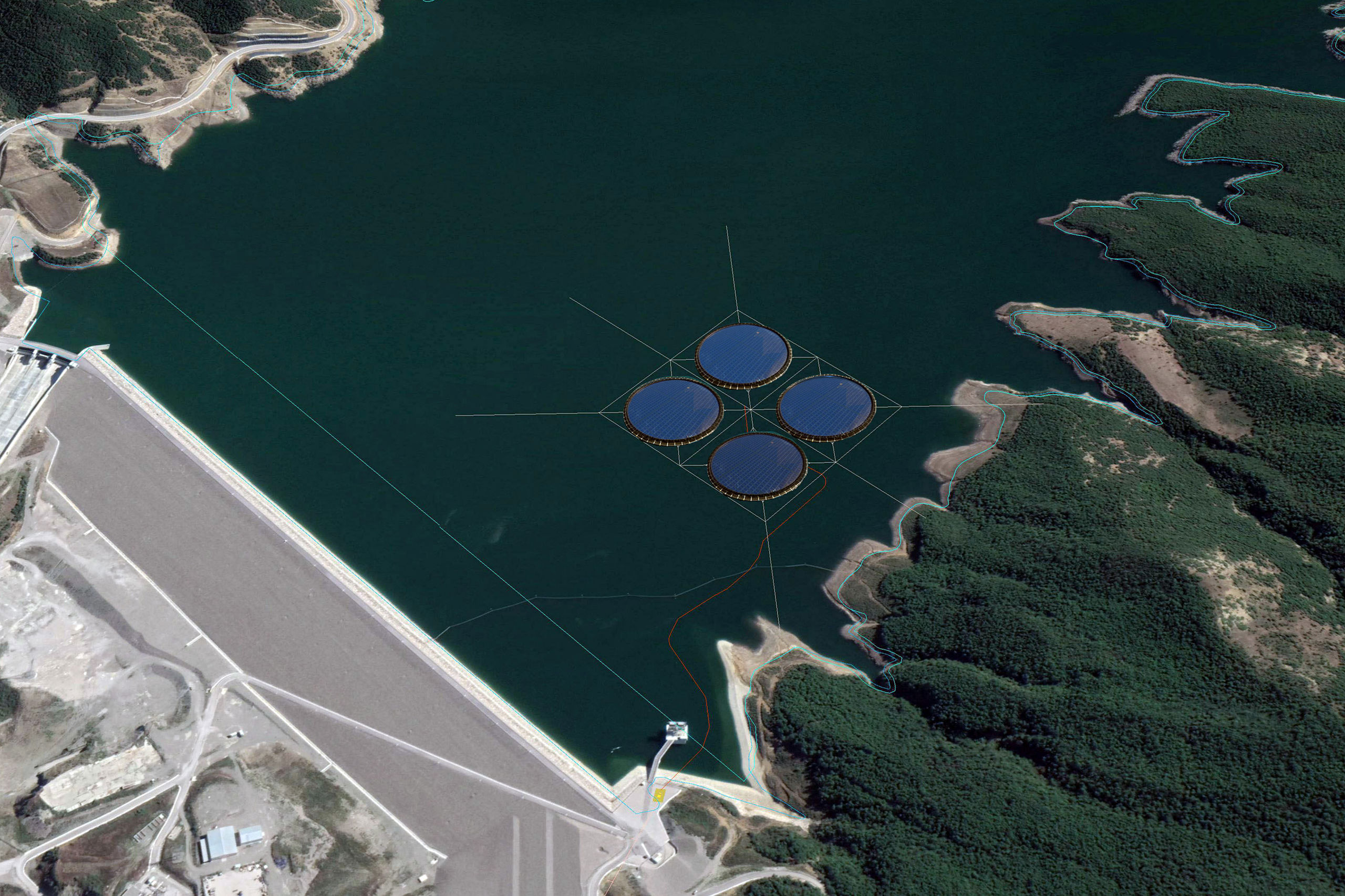 Floating solar power plant