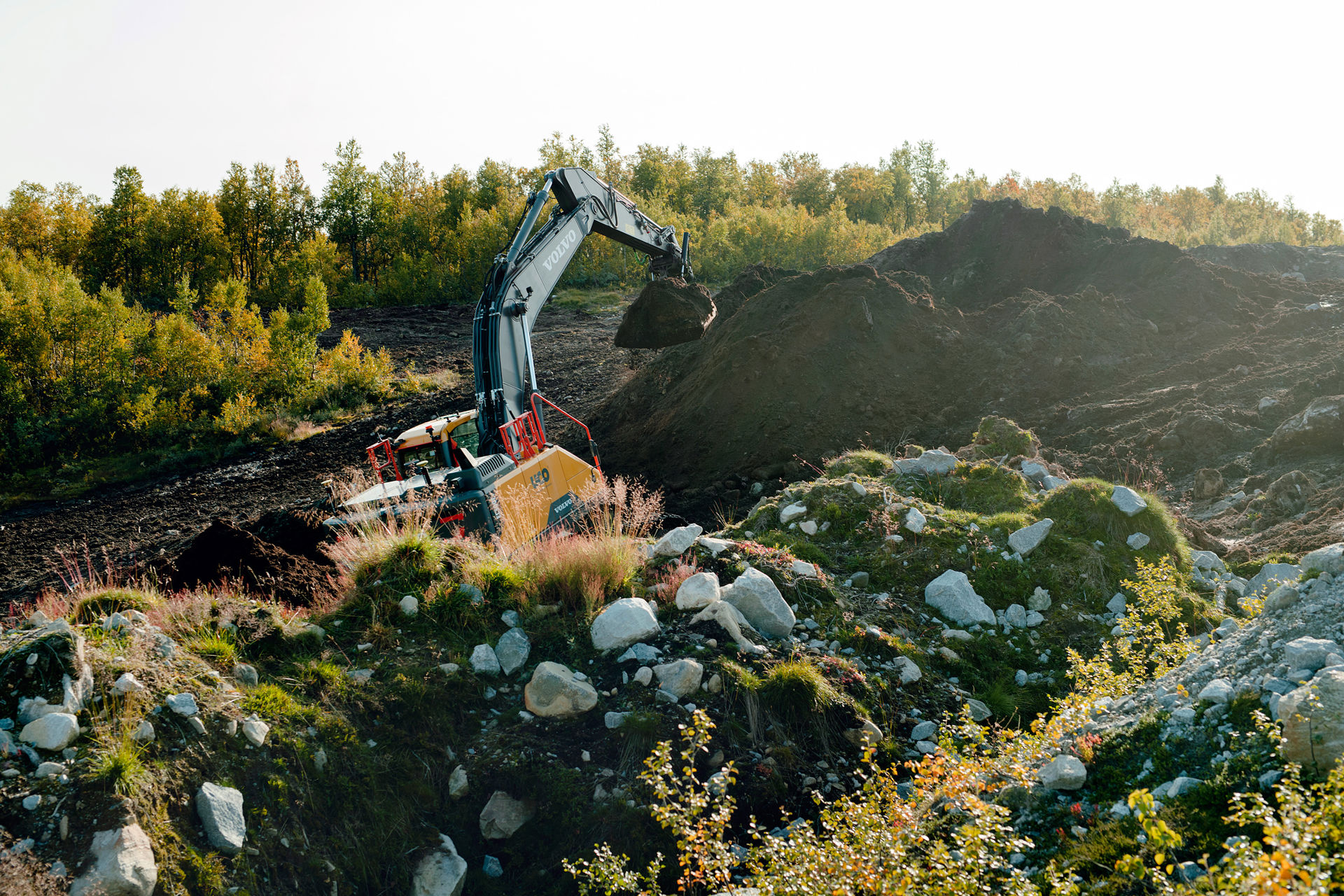 Excavator at work