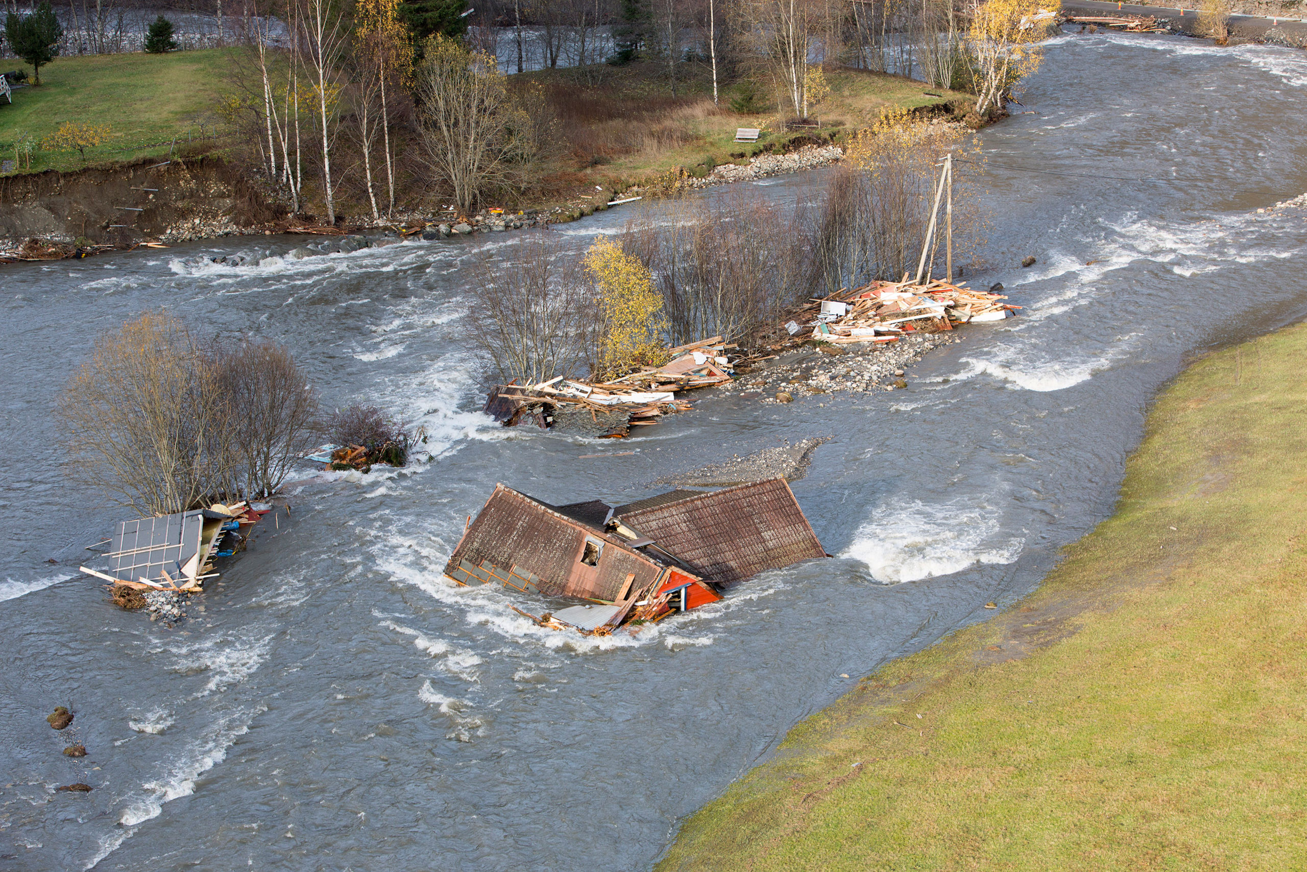 Flood in Flåm, Norway, in 2014.