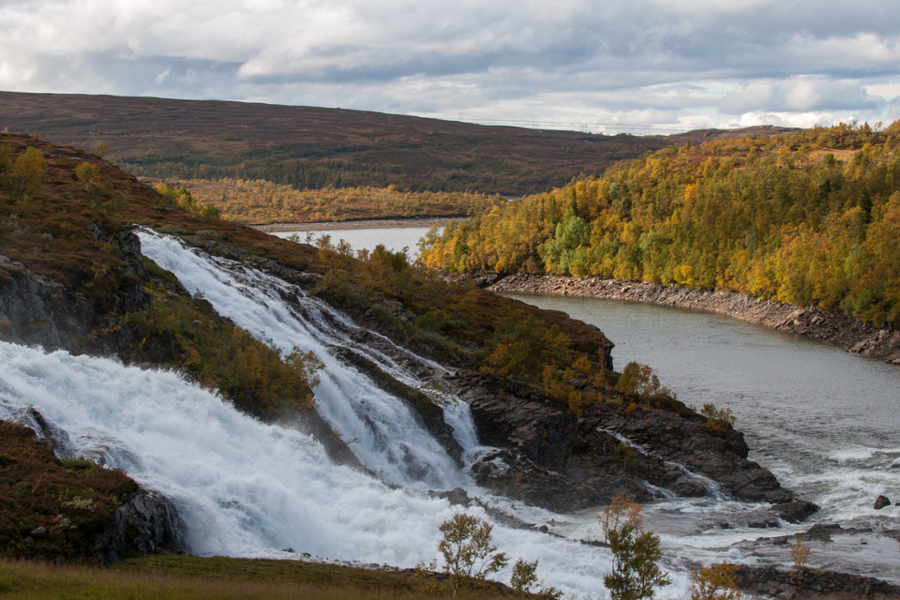 Waterfall coming out of the Nesjø dam
