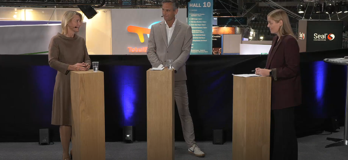 Caption: L-R: Barbara Flesche (EVP Europe at Statkraft), Dave Jones (Ember Co-founder), Tina Bru (Moderator and former Norwegian Energy Minister).
