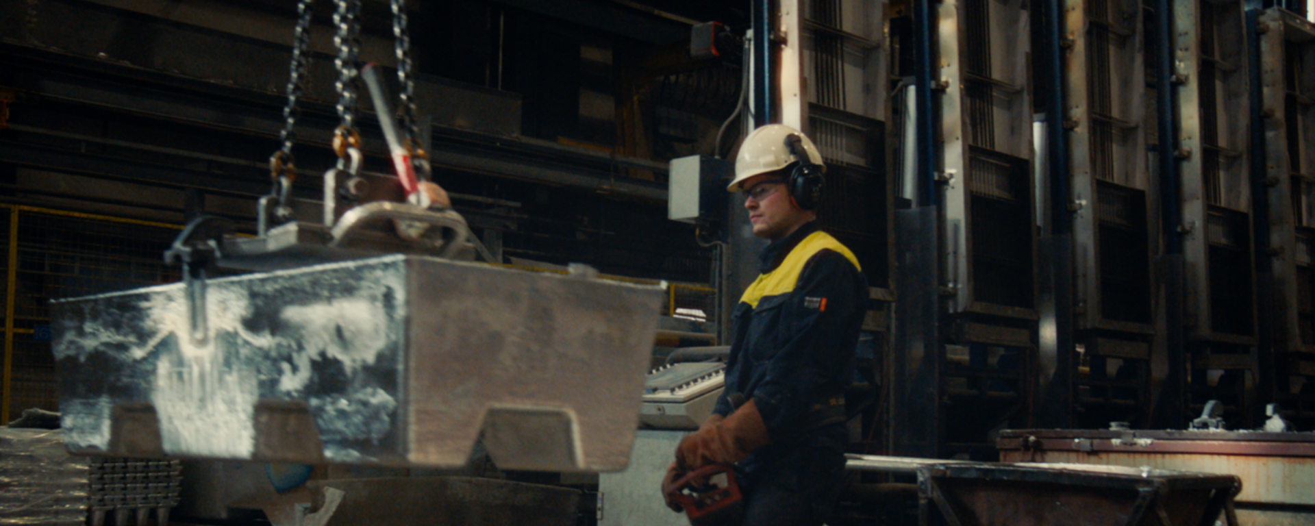 Man works in a production facility