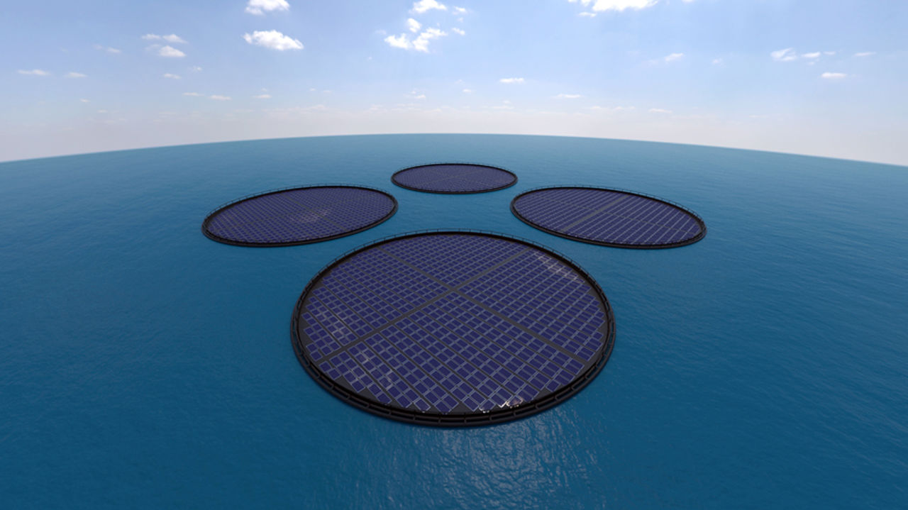 Floating solar plant