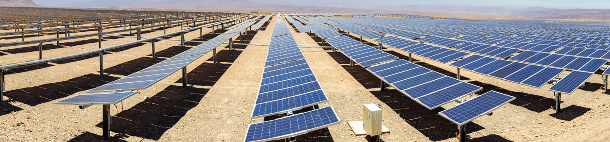 Solar panels in Atacama desert