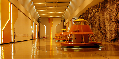 The machine room in Kvilldal hydropower plant
