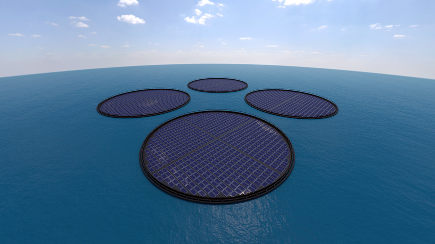 Floating solar plant