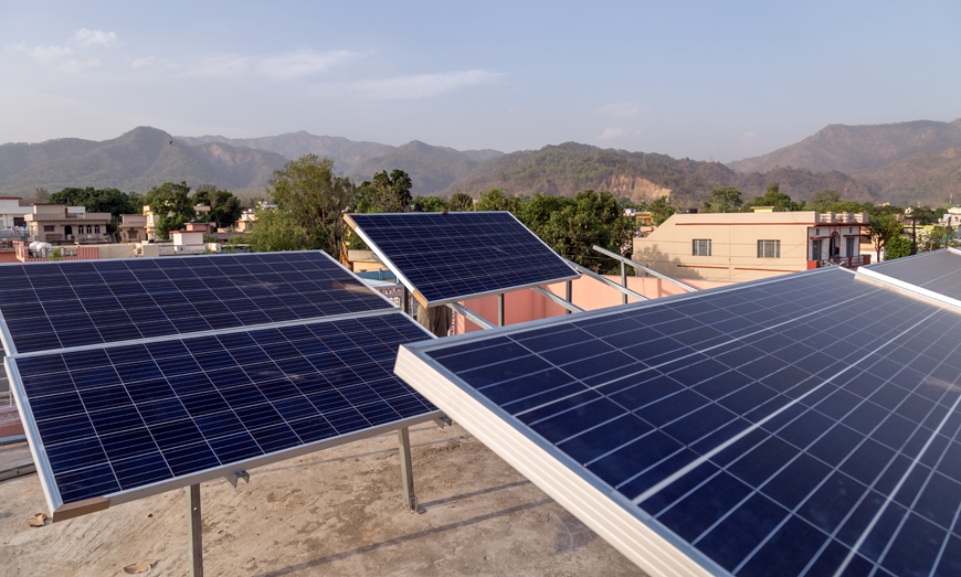 Solar panels in rural India