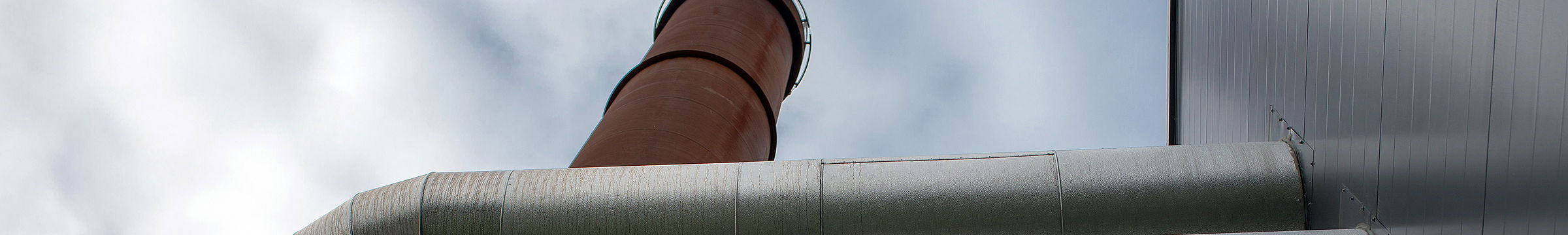 Pipes in district heating plant